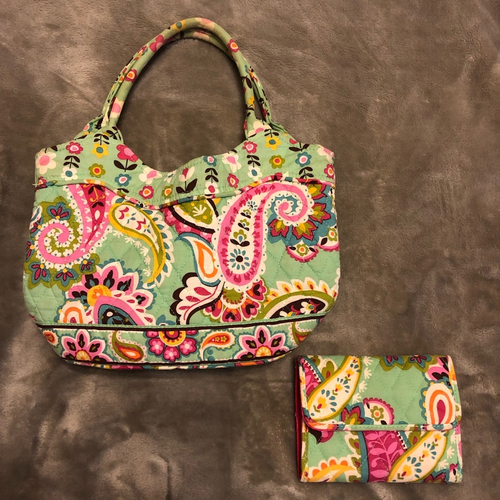 Vera Bradley Retired Green Tutti Frutti Wallet and purse lot